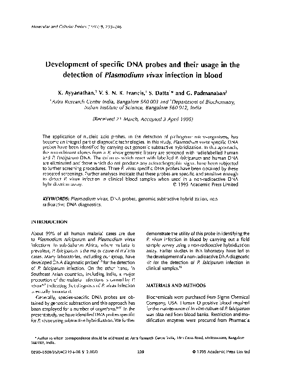 (PDF) Development of specific DNA probes and their usage in the ...