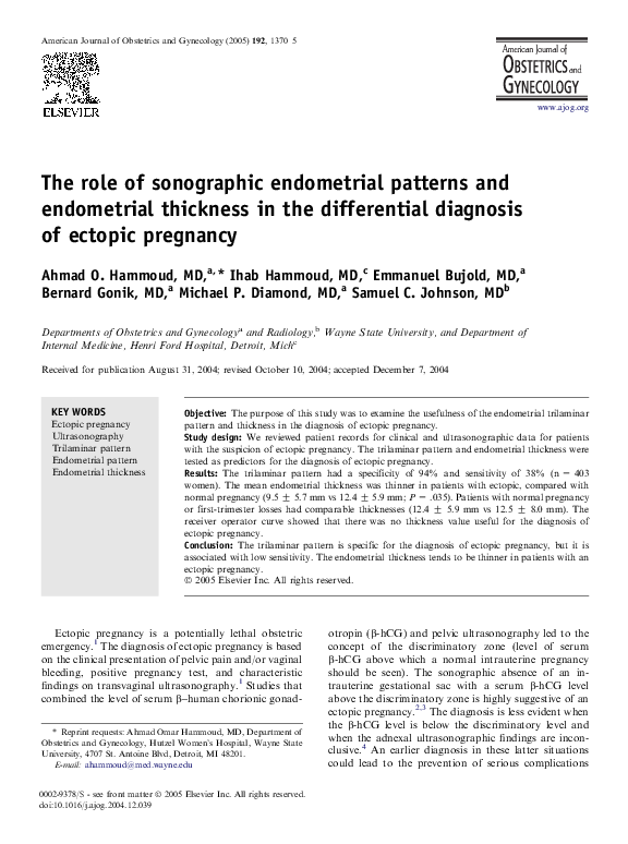 (PDF) The role of sonographic endometrial patterns and endometrial
