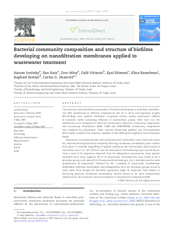 (PDF) Bacterial community composition and structure of biofilms