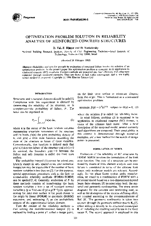 (PDF) Optimization problem solution in reliability analysis of ...