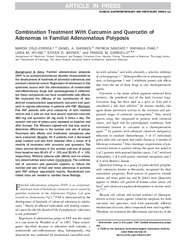 (PDF) Combination Treatment With Curcumin and Quercetin of Adenomas in ...