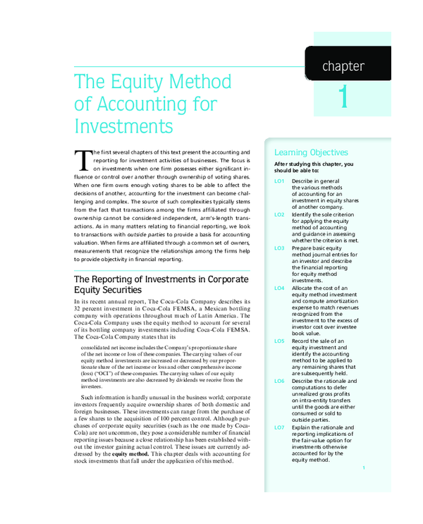 (PDF) The Equity Method of Accounting for Investments
