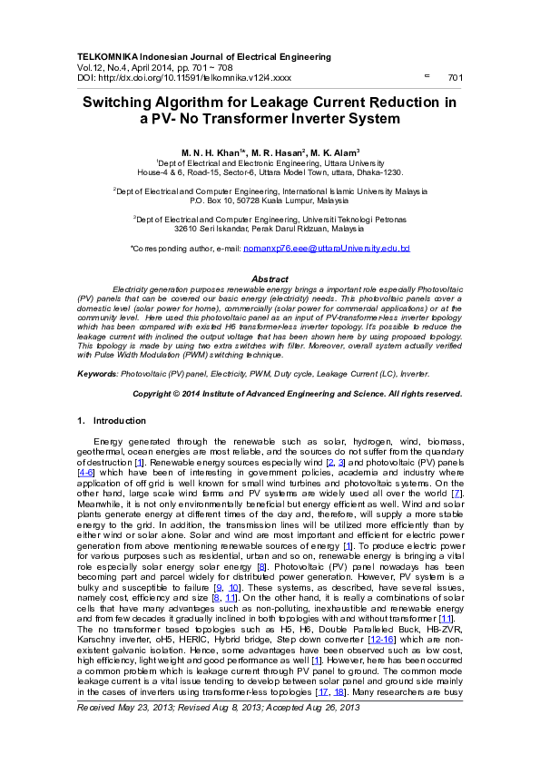 (DOC) Switching Algorithm for Leakage Current Reduction in a PV-No ...