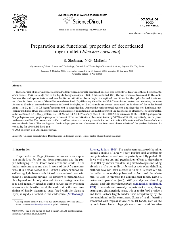 Thesis on finger millet image