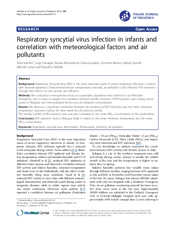 (PDF) Respiratory Syncytial Virus Infection in Infants Is Associated ...