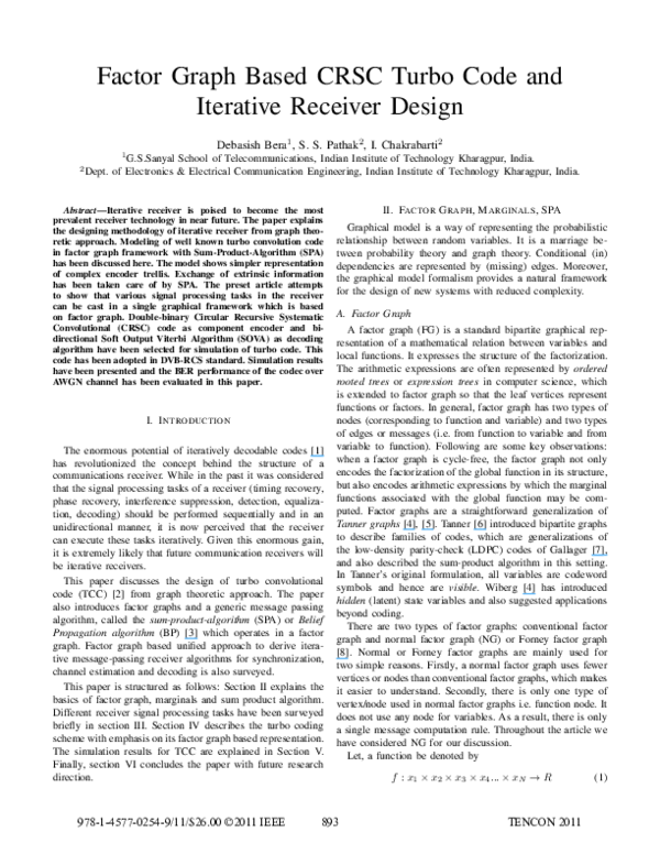 (PDF) Factor graph based CRSC turbo code and iterative receiver design
