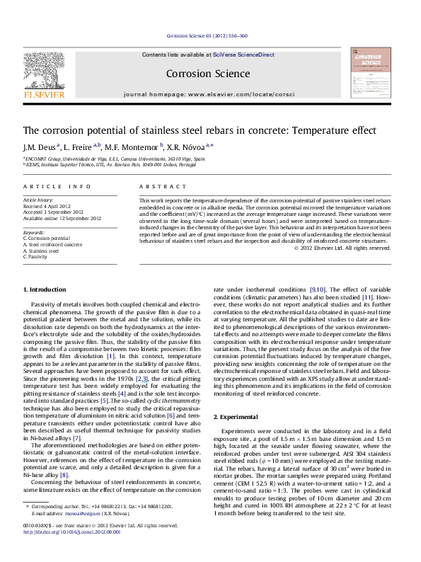 (PDF) The corrosion potential of stainless steel rebars in concrete ...