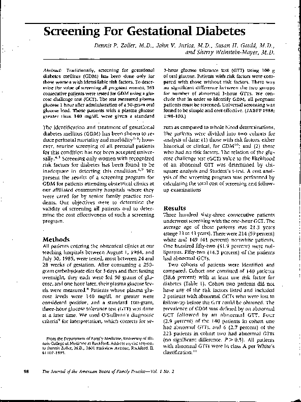 (PDF) Screening for Gestational Diabetes