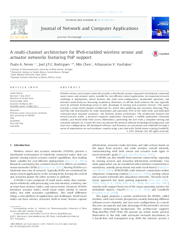 (PDF) A multi-channel architecture for IPv6-enabled wireless sensor and ...