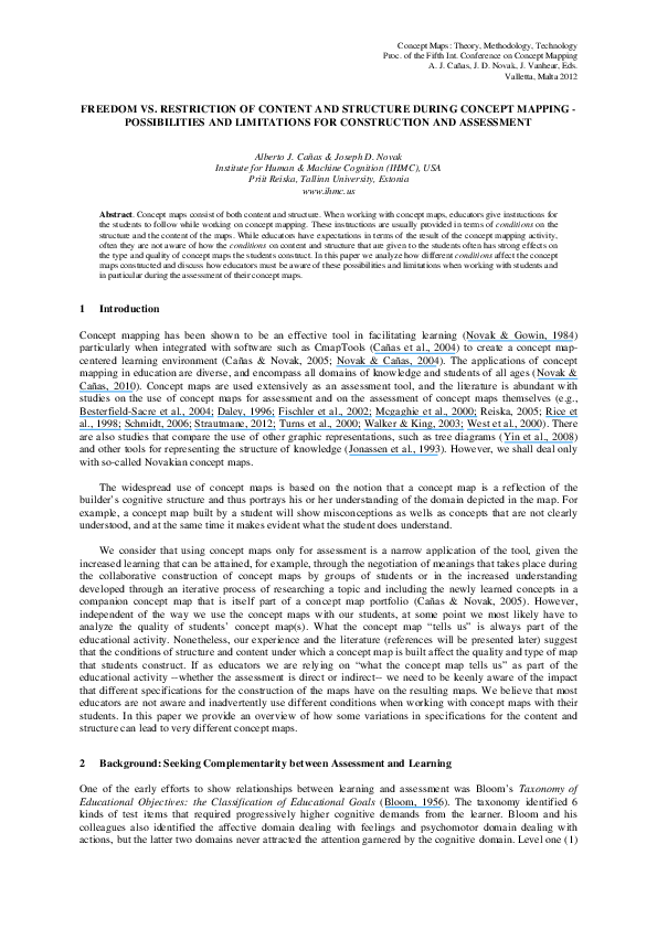 (PDF) Freedom vs. Restriction of Content and Structure during Concept ...