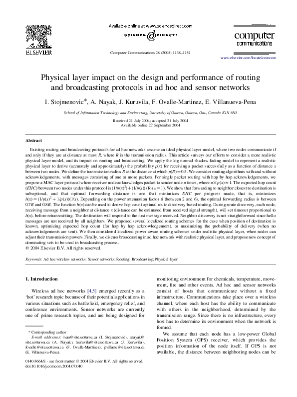 (PDF) Physical layer impact on the design and performance of routing ...