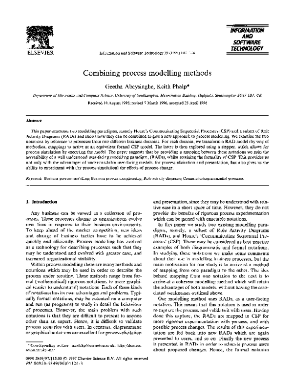 (PDF) Combining process modelling methods