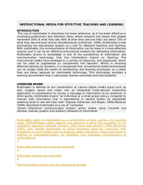 (DOC) INSTRUCTIONAL MEDIA FOR EFFECTIVE TEACHING AND LEARNING