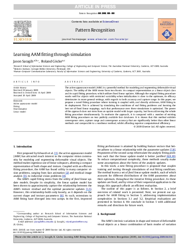 (PDF) Learning AAM fitting through simulation