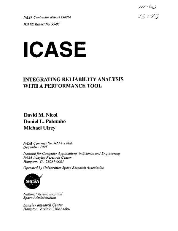 (PDF) Integrating Reliability Analysis with a Performance Tool