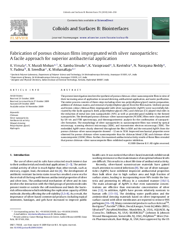 (PDF) Fabrication of porous chitosan films impregnated with silver ...