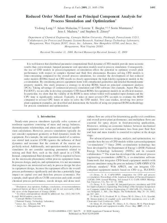 (PDF) Reduced Order Model Based on Principal Component Analysis for ...