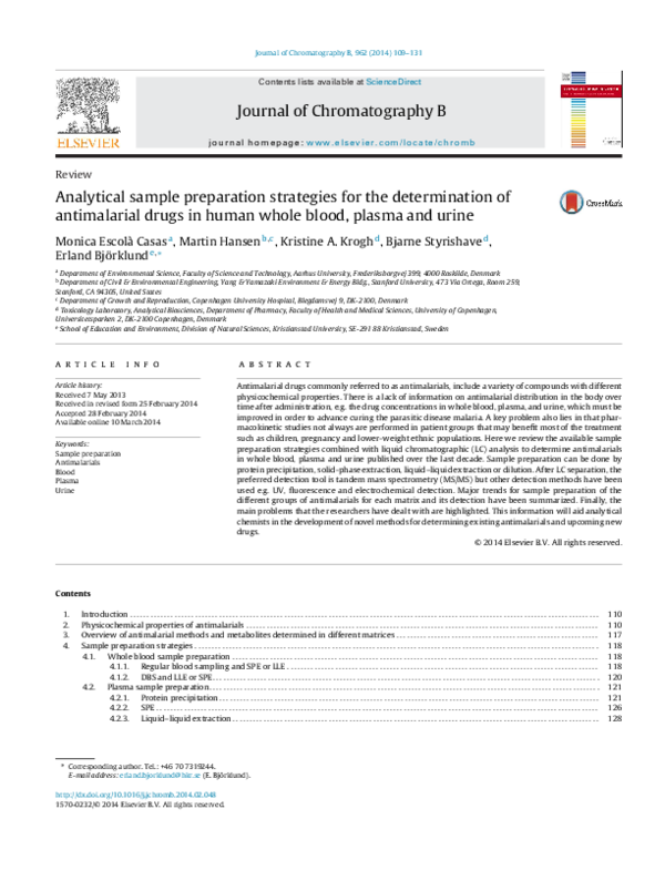 (PDF) Analytical sample preparation strategies for the determination of ...