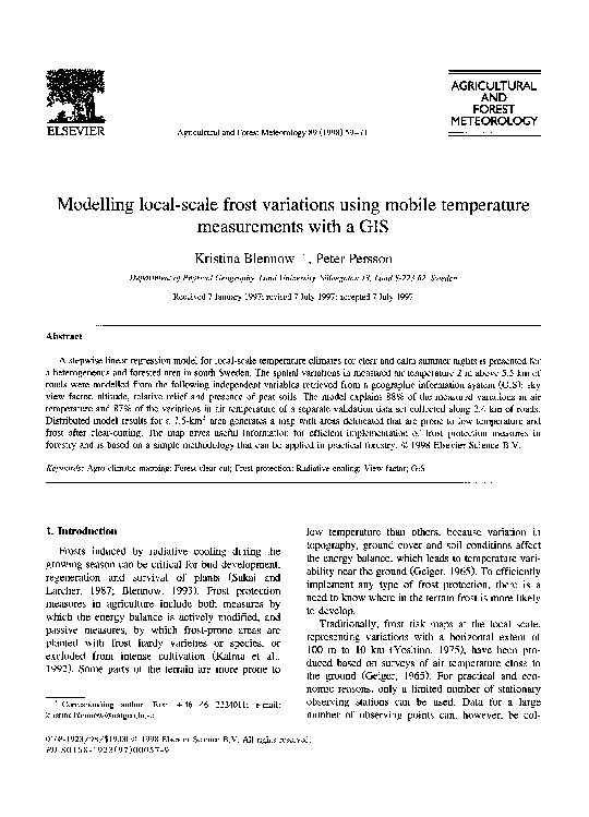 (PDF) Modelling local-scale frost variations using mobile temperature ...