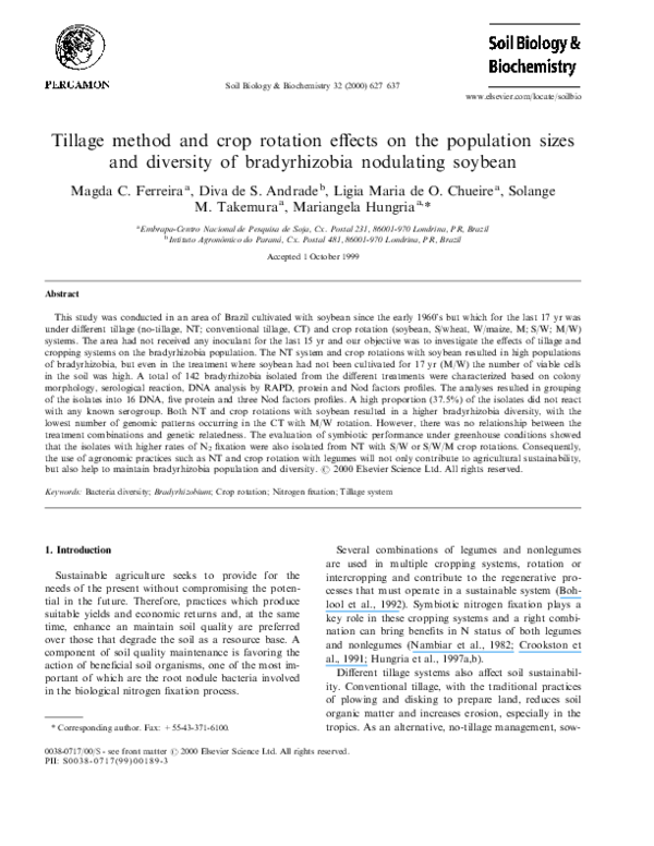 (PDF) Tillage method and crop rotation effects on the population sizes ...