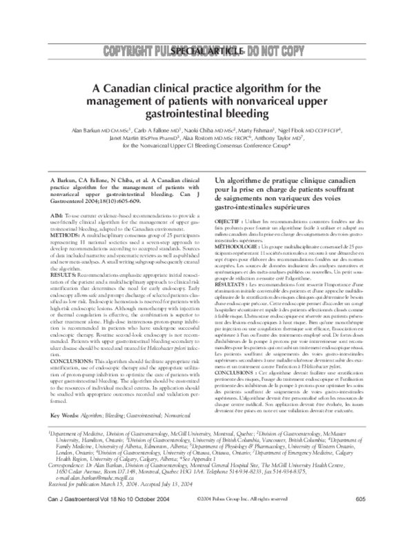 (PDF) A Canadian clinical practice algorithm for the management of ...
