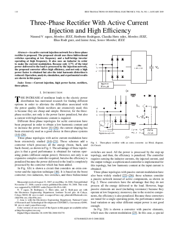 (PDF) Three-Phase Rectifier With Active Current Injection and High ...