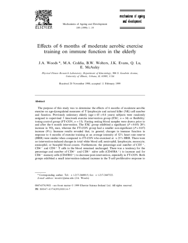 (PDF) Effects of 6 Months of Moderate Aerobic Exercise Training on ...