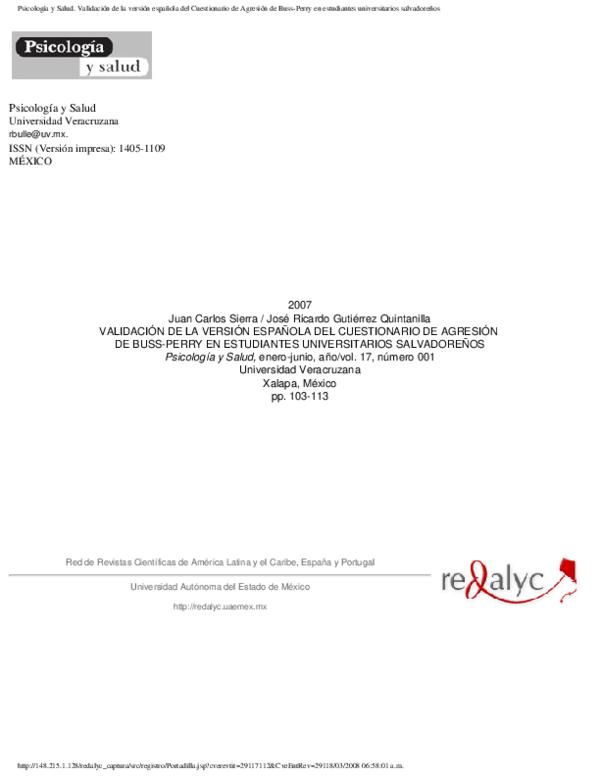 (PDF) Validación de la versión española del cuestionario SEAR (Self ...