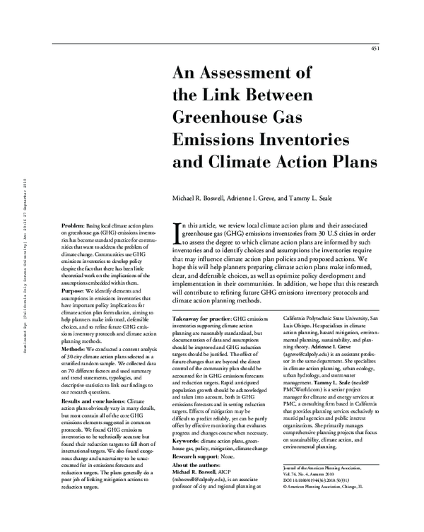 (PDF) An Assessment of the Link Between Greenhouse Gas Emissions ...