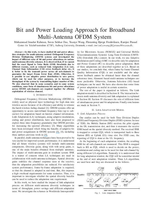 (PDF) Bit and Power Loading Approach for Broadband Multi-Antenna OFDM ...