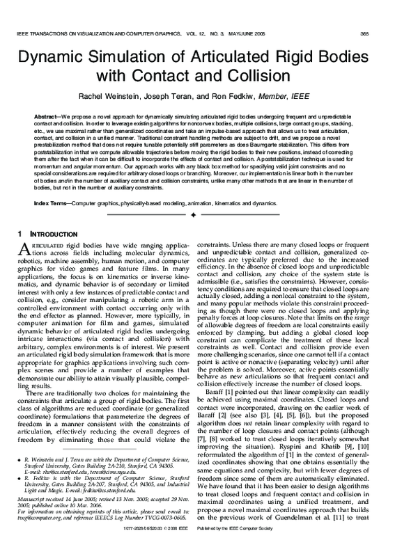 (PDF) Dynamic Simulation of Articulated Rigid Bodies with Contact and ...