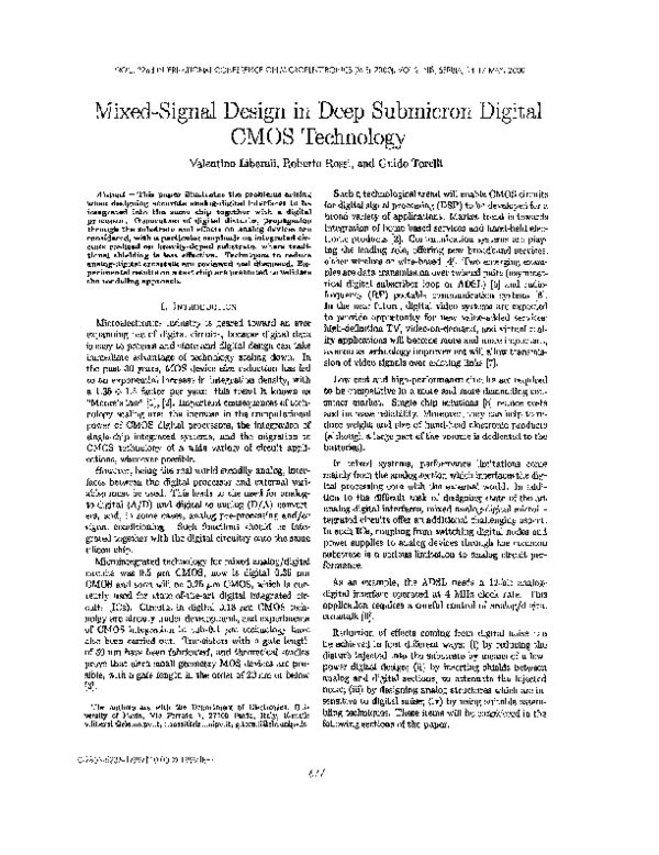 (PDF) Mixed-signal design in deep submicron digital CMOS technology