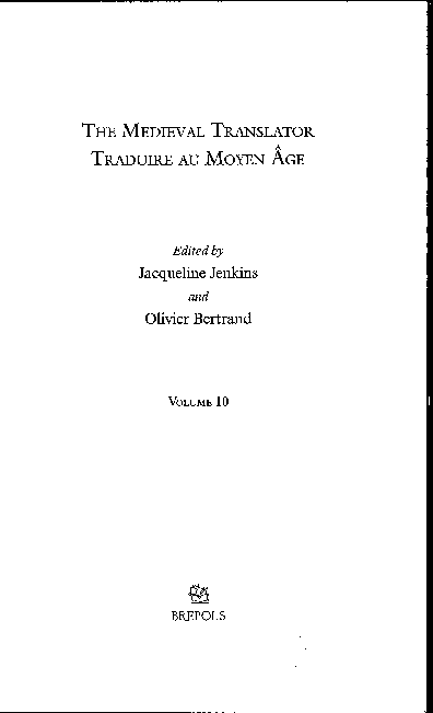 (PDF) “How to Translate a Werewolf,” The Medieval Translator 10, ed ...