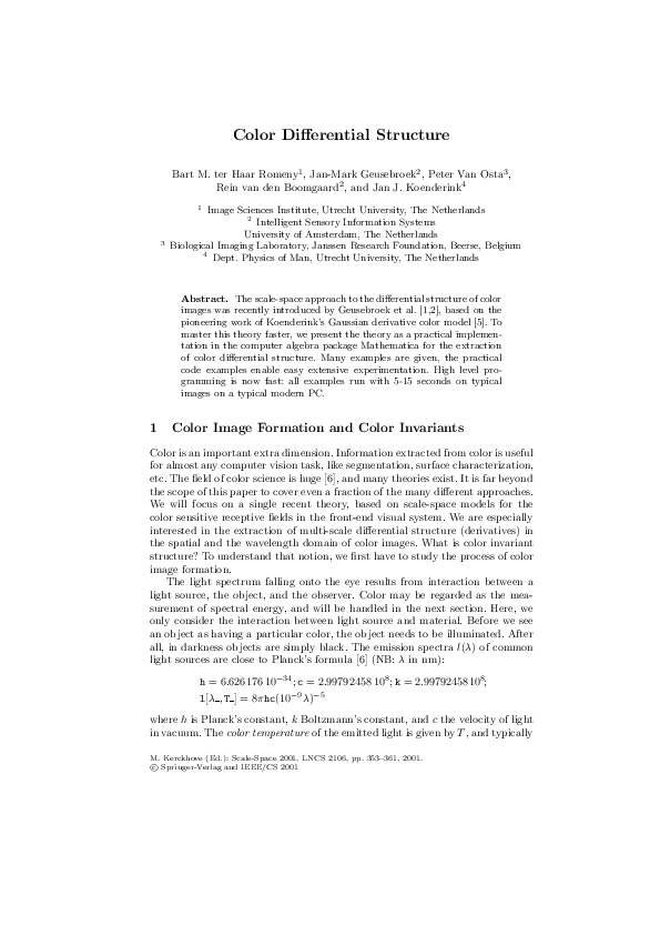 (PDF) Color differential structure