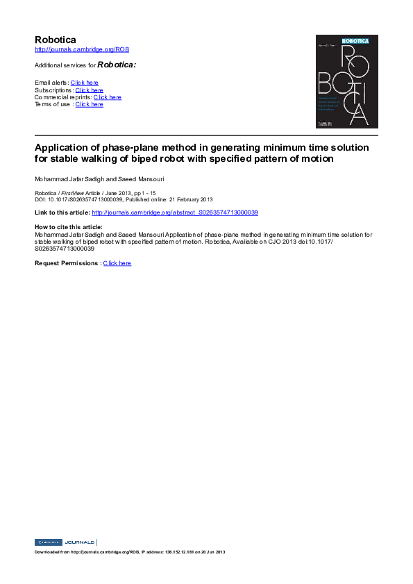  pdf application of phase plane method in generating minimum time