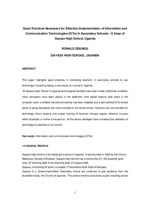 (PDF) Good Practices Necessary for Effective Implementation of