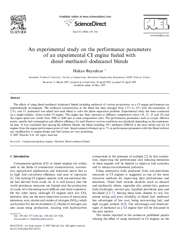 (PDF) An experimental study on the performance parameters of an ...
