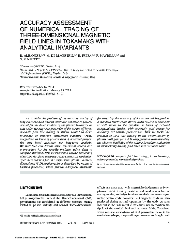 (PDF) Accuracy Assessment of Numerical Tracing of 3D Field