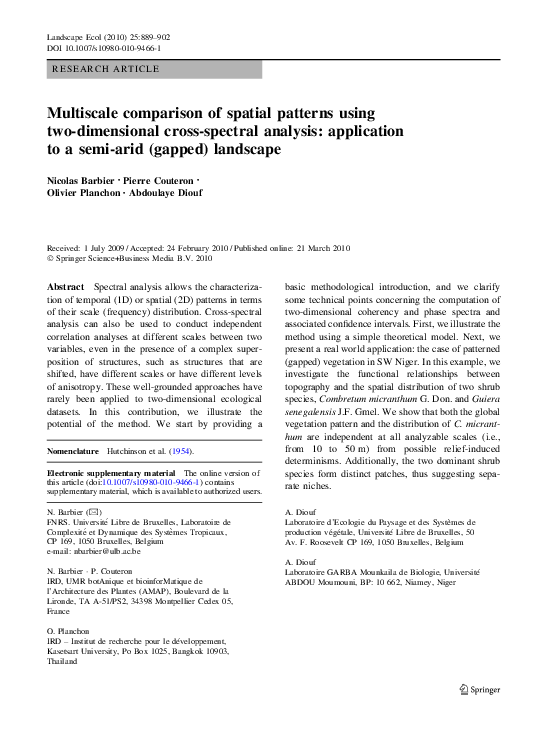 (PDF) Multiscale comparison of spatial patterns using two-dimensional ...