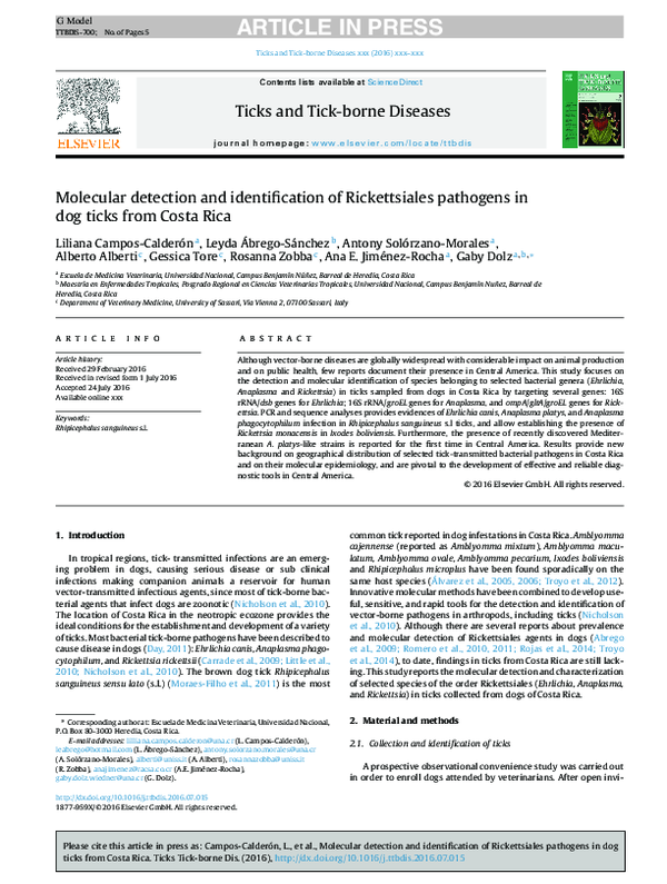 (PDF) ARTICLE IN PRESS G Model Molecular detection and identification