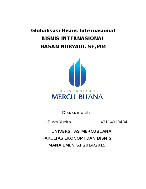 Doc Globalisasi Bisnis Internasional Bisnis Internasional Rizka Yunita Academia Edu