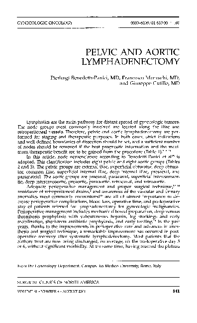 (PDF) PELVIC AND AORTIC LYMPHADENECTOMY