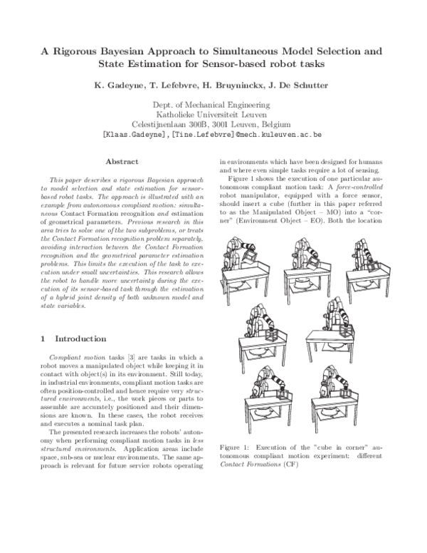 (PDF) A Rigorous Bayesian Approach to Simultaneous Model Selection and ...