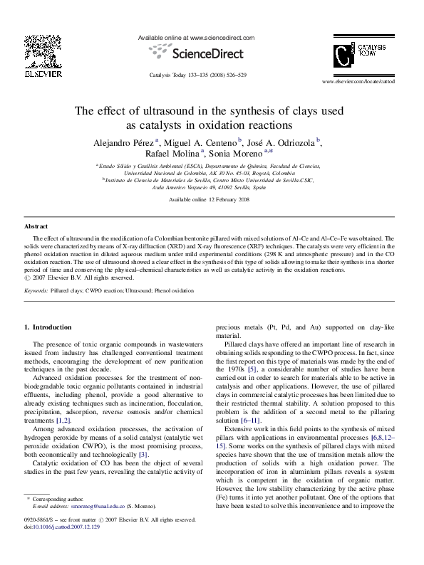 (PDF) The effect of ultrasound in the synthesis of clays used as ...