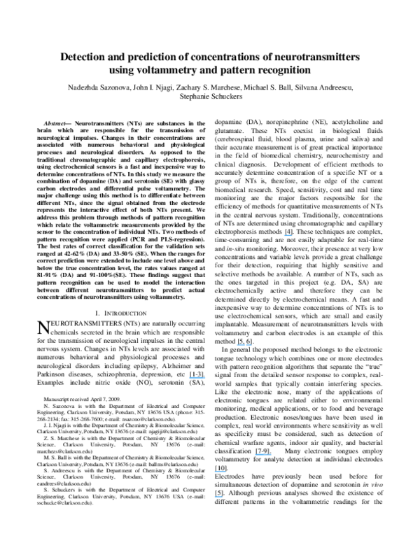 (PDF) Detection and prediction of concentrations of neurotransmitters ...