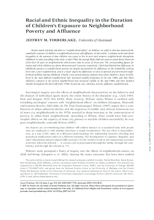 (PDF) Racial and Ethnic Inequality in the Duration of Children's ...