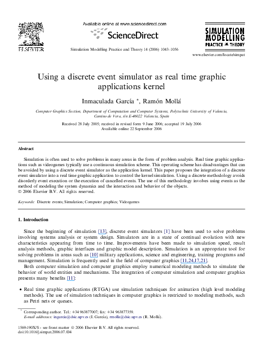 (PDF) Using a discrete event simulator as real time graphic ...