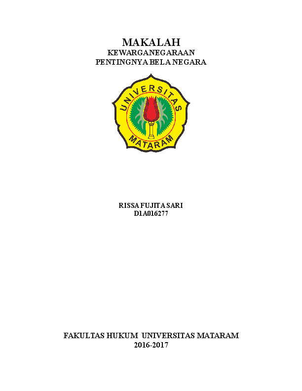 Doc Makalah Kewarganegaraan Pentingnya Bela Negara Rissa Fujita Academia Edu