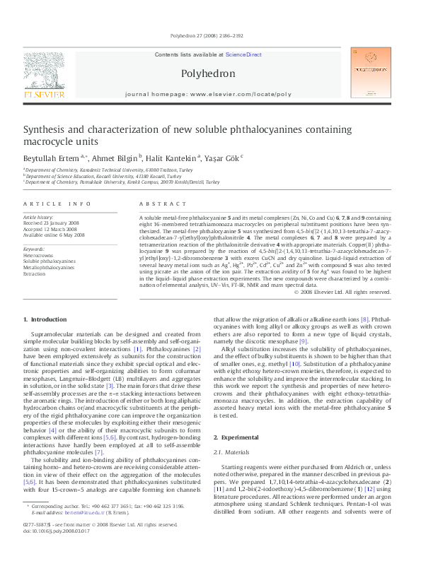 (PDF) Synthesis and characterization of a new soluble conducting ...