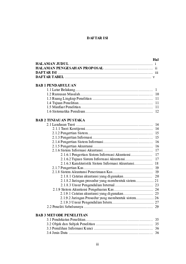 Doc Daftar Isi Doc Indah Ayas Academia Edu